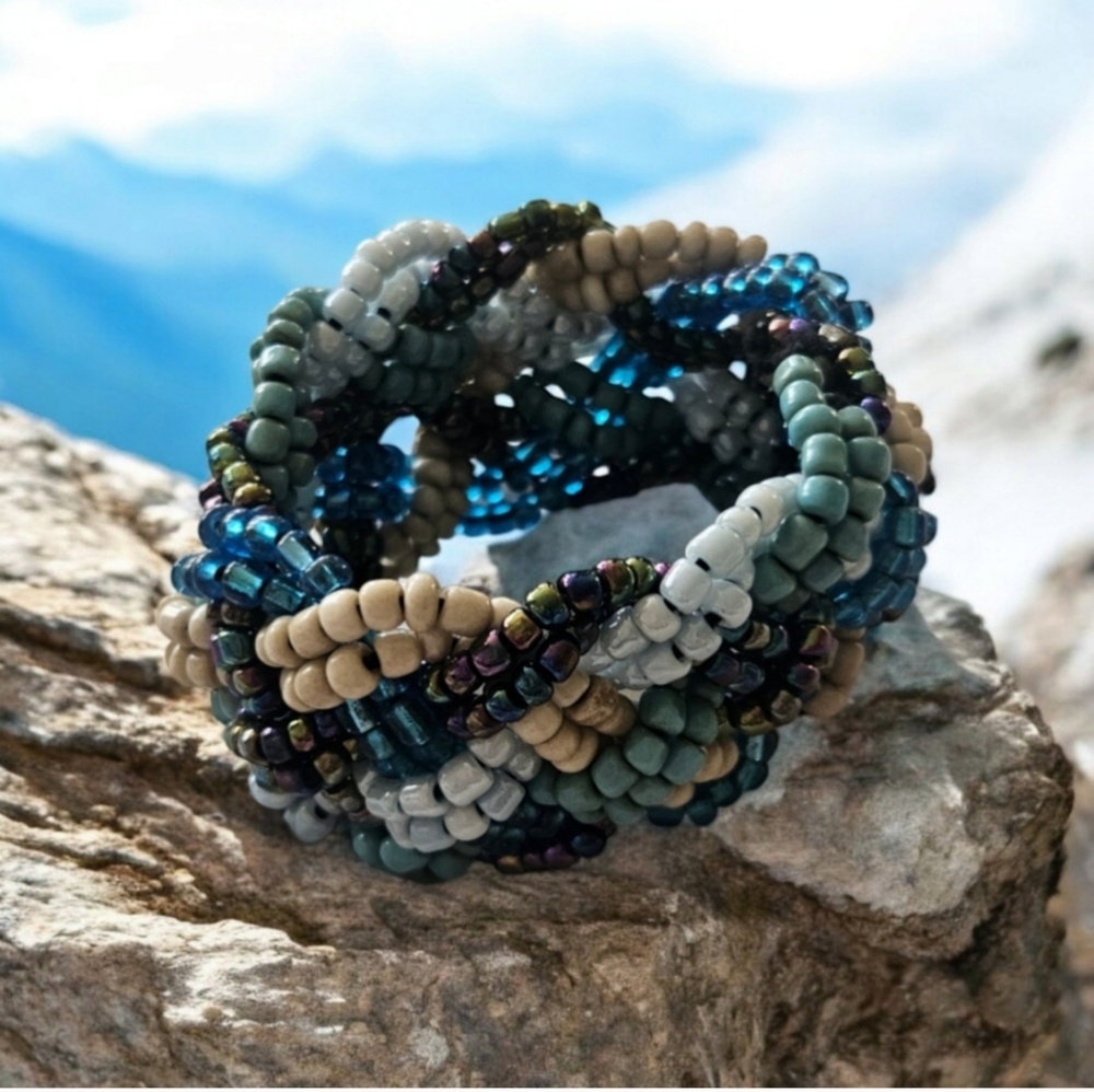 Blue Seed Bead Bracelet